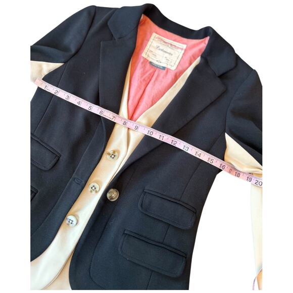 EUC Anthropologie Cartonnier Layered Vest Jacket Blazer Black /Cream Fits size 6 - Picture 9 of 16